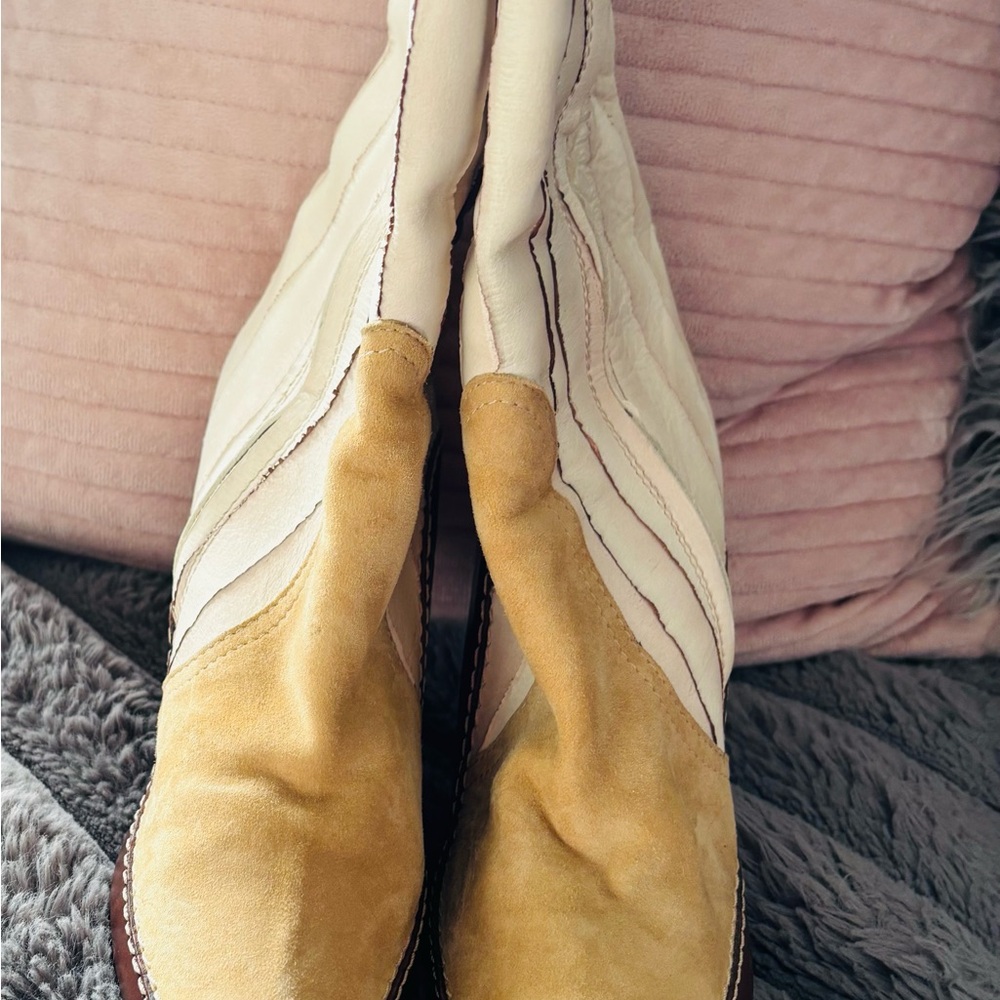 Dior Cream and Tan Heeled Boots - Picture 3 of 7
